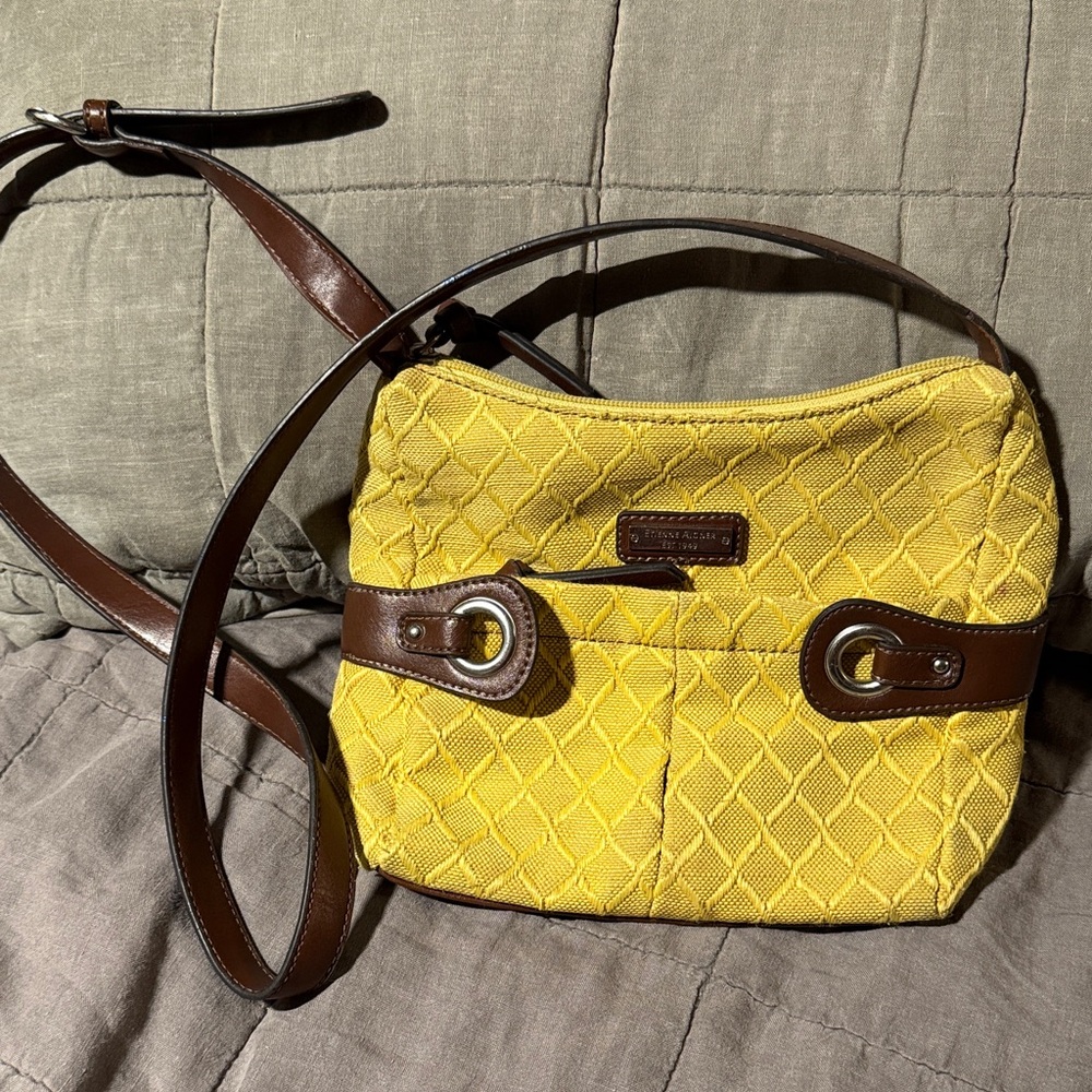 Etienne Aigner Yellow and Brown Crossbody Bag